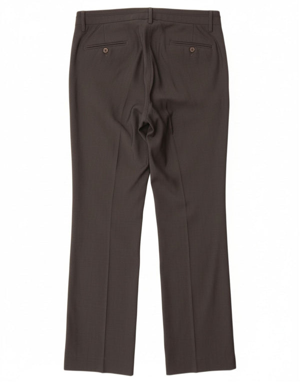 MASSIMO DUTTI Γυναικείο ίσιο παντελόνι EU 38 Small W28 L33 Γκρι μαλλί