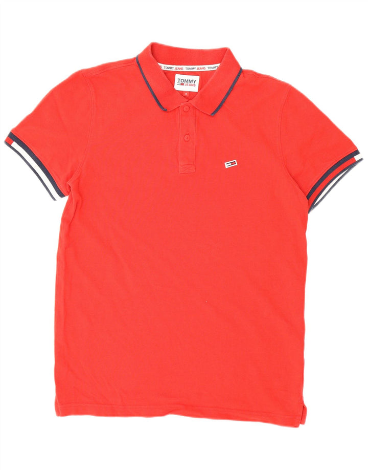 Ανδρικό μπλουζάκι πόλο Tommy Hilfiger, μικρό κόκκινο βαμβακερό