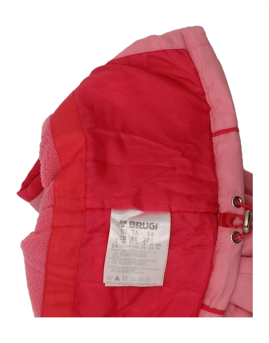 BRUGI Girls Windbreaker Jacket 3-4 Years Pink Colourblock Polyamide Vintage Brugi and Second-Hand Brugi from Messina Hembry 