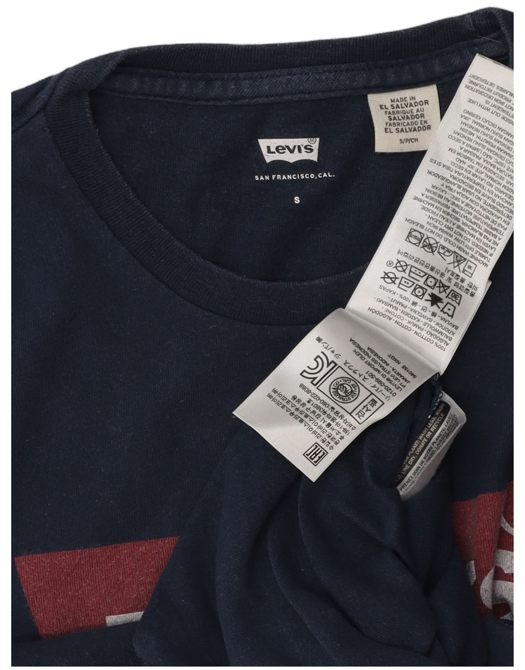 Ανδρικό γραφικό μπλουζάκι Levi's Small Navy Blue από βαμβάκι