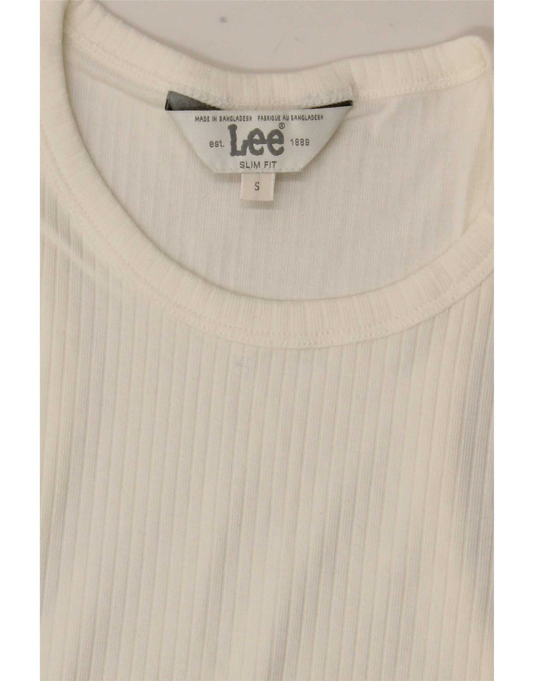 Lee Womens Crop Slim Fit Top UK 8 Small White