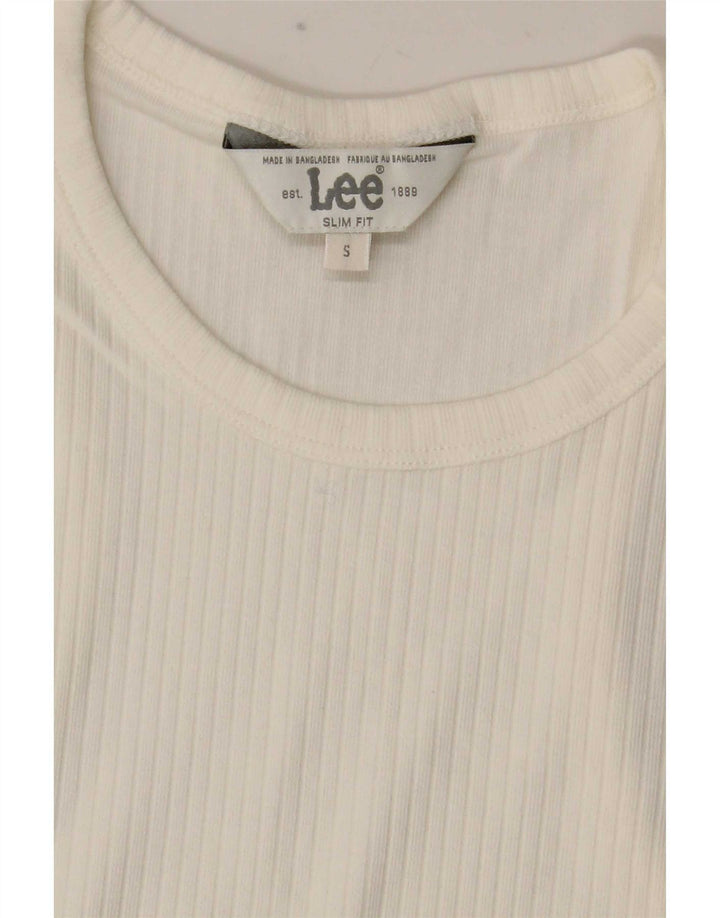 Lee Womens Crop Slim Fit Top UK 8 Small White