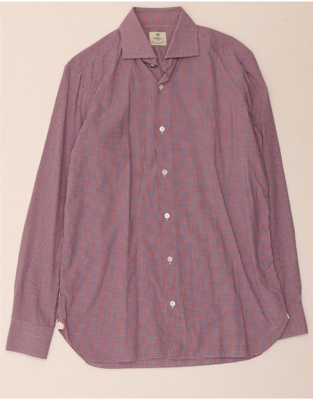 Ανδρικό πουκάμισο BORRELLI Μέγεθος 39 15 1/2 μεσαίο πολύχρωμο βαμβακερό καρό