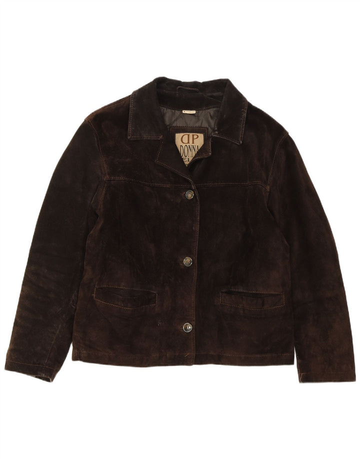 Γυναικείο Suede Jacket VINTAGE IT 46 Large Brown Δερμάτινο