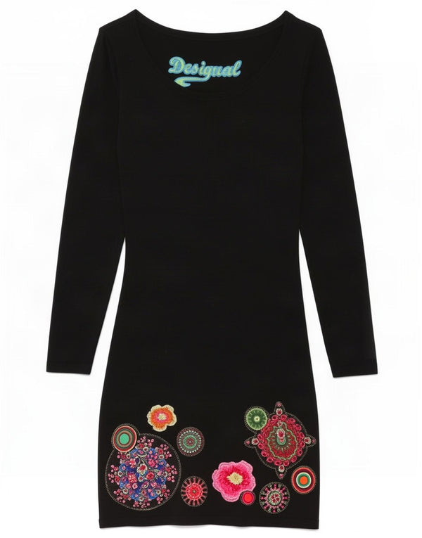 Desigual Γυναικείο Γραφικό Φόρεμα με θήκη UK 12 Medium Black Geometric