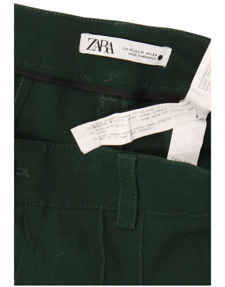 Zara Γυναικείο ίσιο casual παντελόνι Μεσαίο W28 L31 Πράσινο Πολυεστέρα