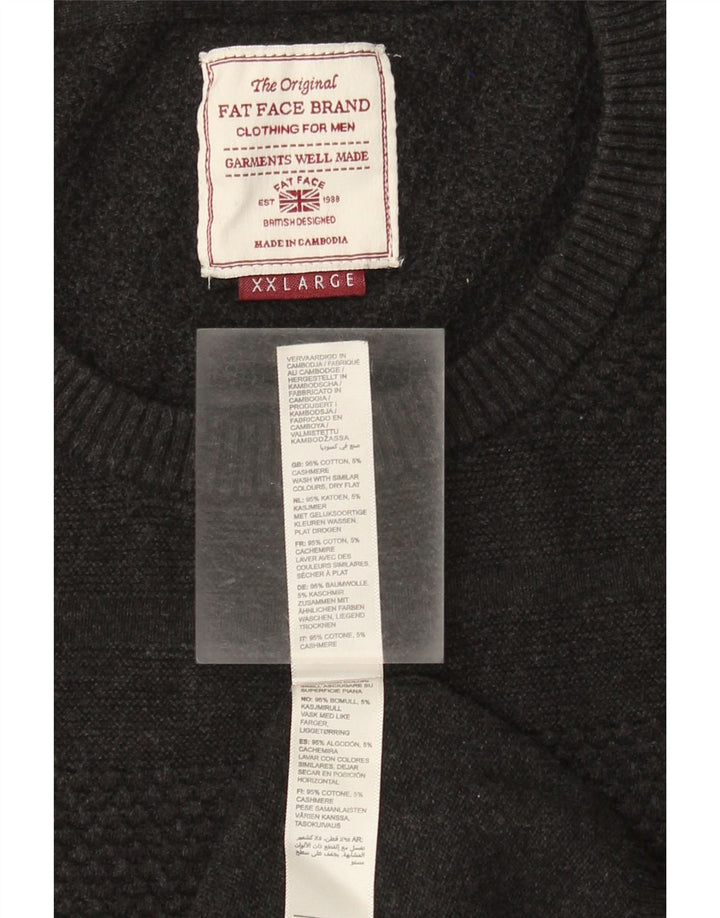 Ανδρικό πουλόβερ Fat Face Crew Neck Jumper 2XL Γκρι βαμβακερό