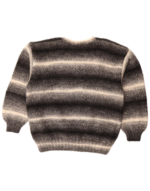 Vintage Womens Boat Neck Jumper Sweater UK 18 XL Black Striped