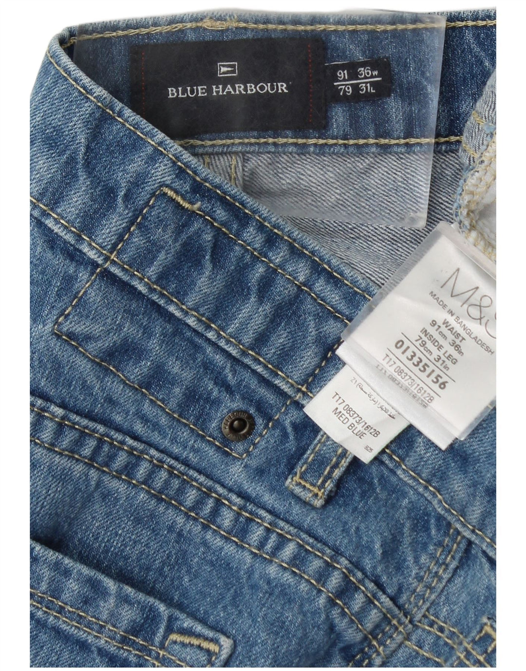 Ανδρικό τζιν Marks & Spencer Blue Harbor Straight W36 L31 Blue Cotton