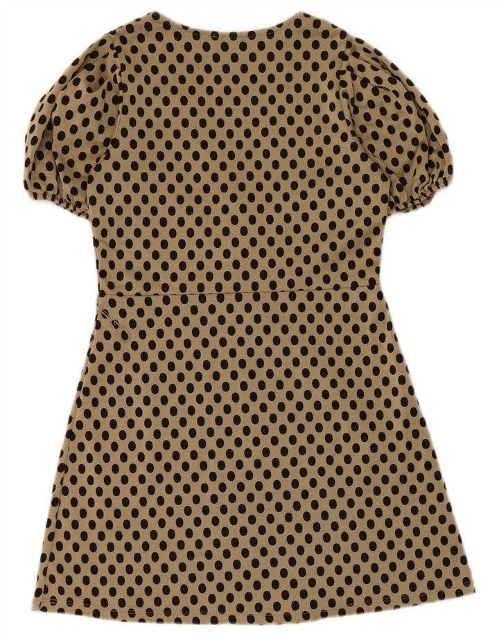 Zara Γυναικείο φόρεμα A-Line UK 12 Medium Beige πουά