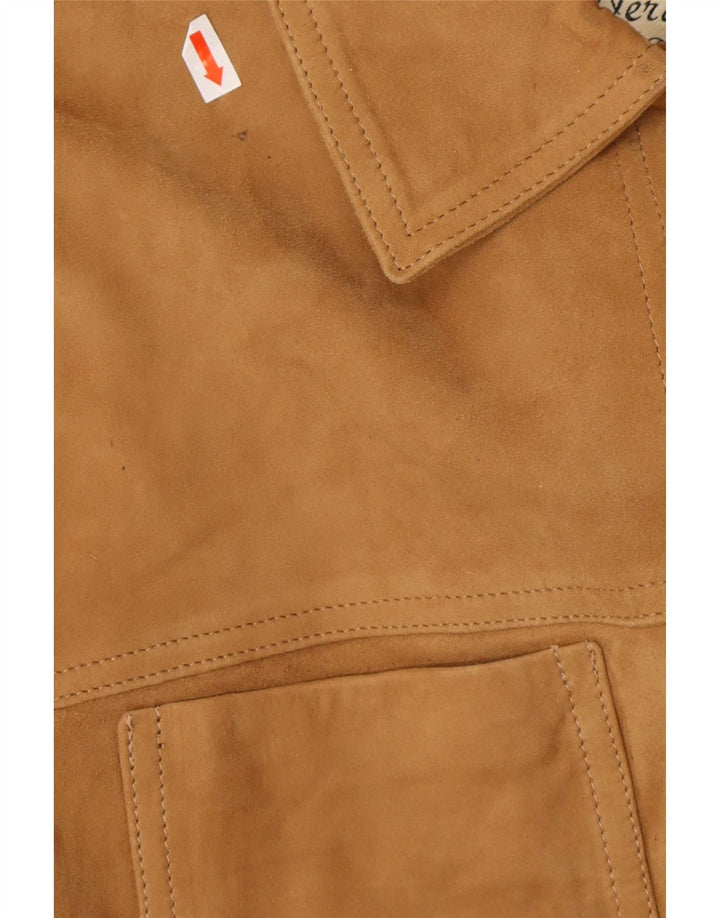 Γυναικείο Suede Jacket VINTAGE Loose Fit UK 18 XL Δερμάτινο καφέ