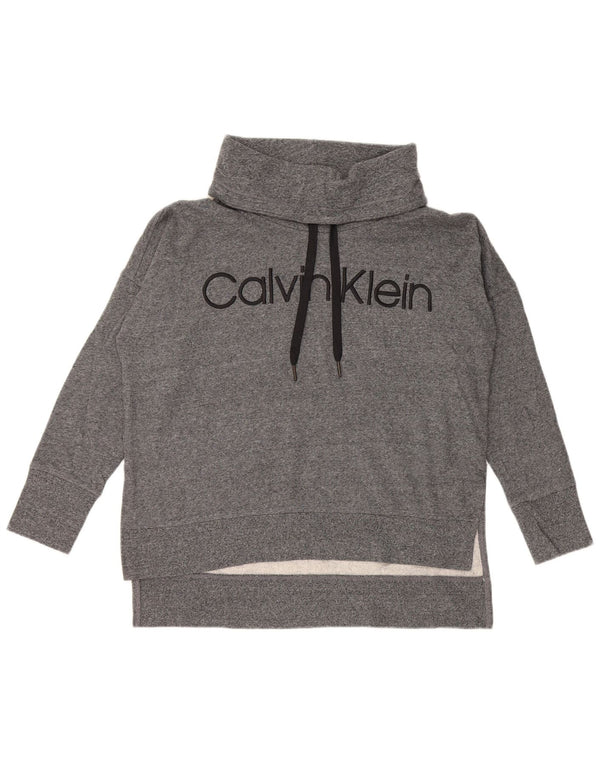CALVIN KLEIN Γυναικείο υπερμεγέθη γραφικό φούτερ Jumper UK 14 Medium Grey