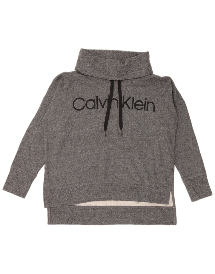 CALVIN KLEIN Γυναικείο υπερμεγέθη γραφικό φούτερ Jumper UK 14 Medium Grey