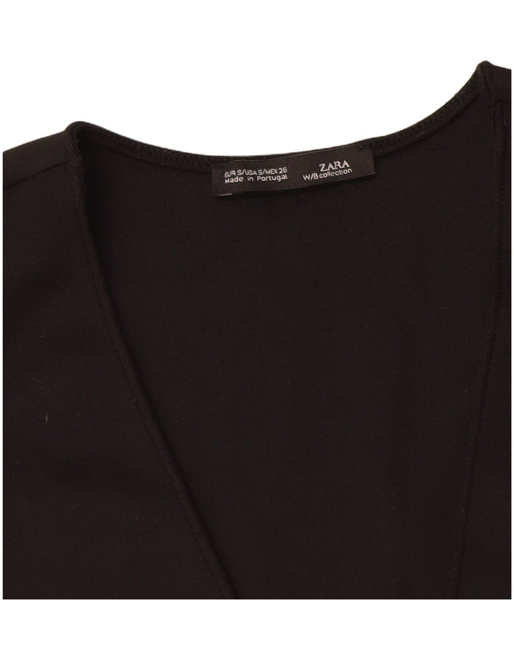 Zara Γυναικεία Αμάνικη Μπλούζα Τοπ UK 8 Small Black