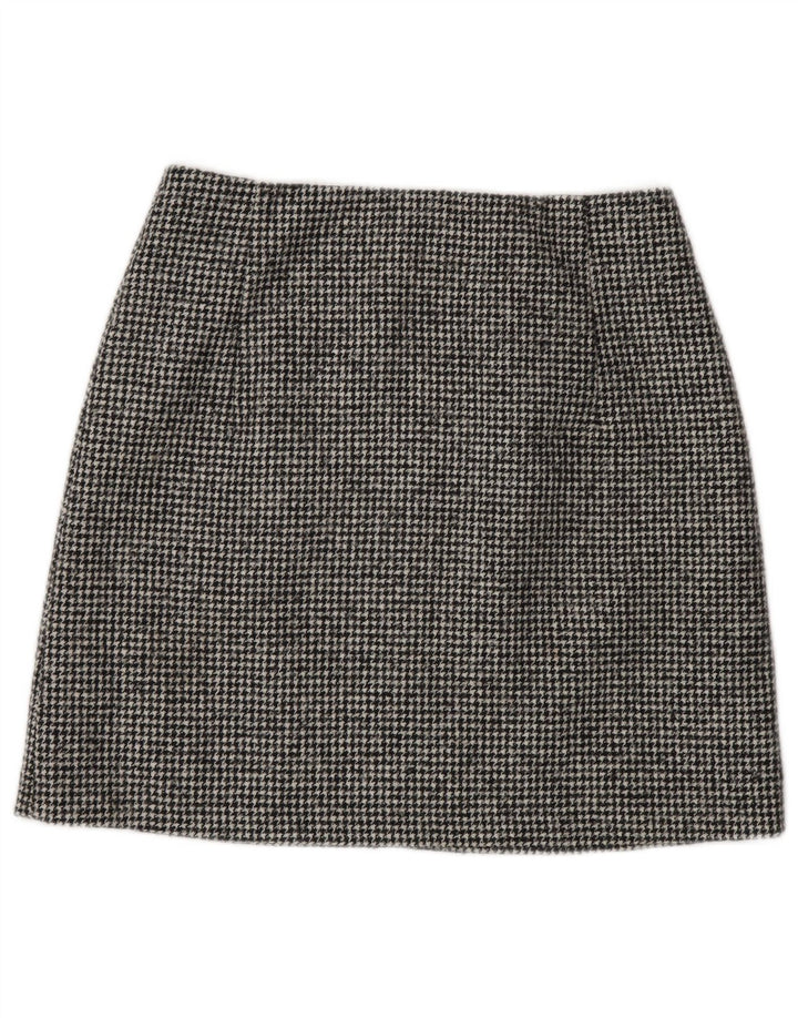 Massimo Dutti Γυναικεία Μίνι Φούστα Μικρή W26 Μαύρη Μάλλινη Houndstooth