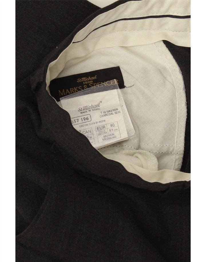 MARKS & SPENCER Ανδρικό ίσιο παντελόνι W30 L30 Γκρι πολυεστέρας