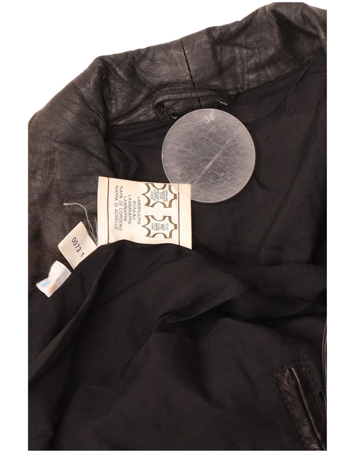 VINTAGE Γυναικείο μπουφάν υπερμεγέθη EU 38 Μεσαίο καφέ γεωμετρικό δέρμα