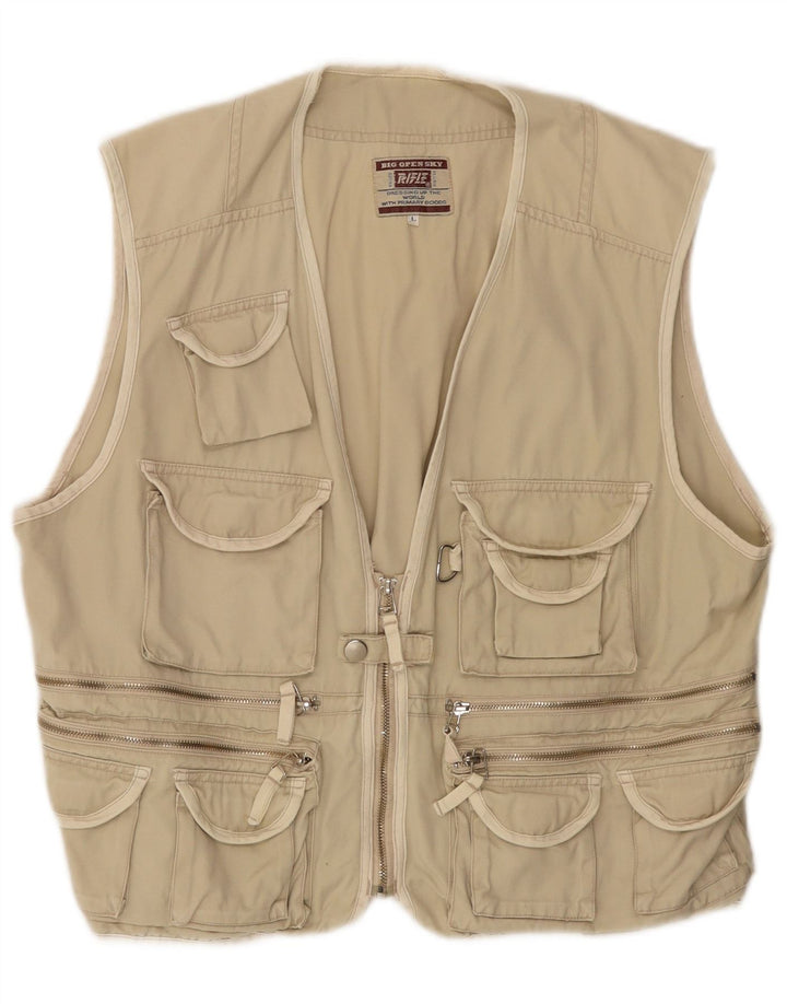 Rifle Mens Utility Gilet UK 40 Large Beige