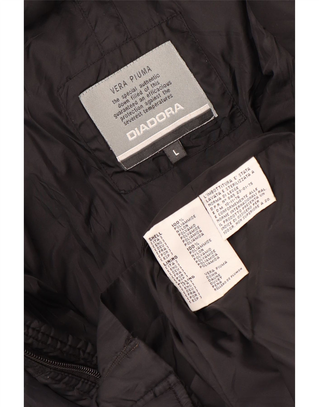 Diadora Ανδρικό μπουφάν UK 40 Large Black Nylon