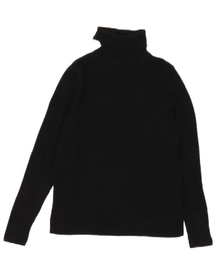 Marks & Spencer Γυναικείο Crop Roll Neck Jumper πουλόβερ UK 12 μεσαίο μαύρο