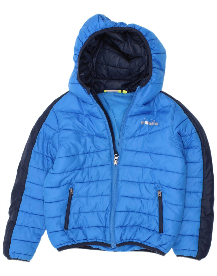 Μπουφάν Diadora Boys με κουκούλα με επένδυση 5-6 ετών Small Blue Colourblock