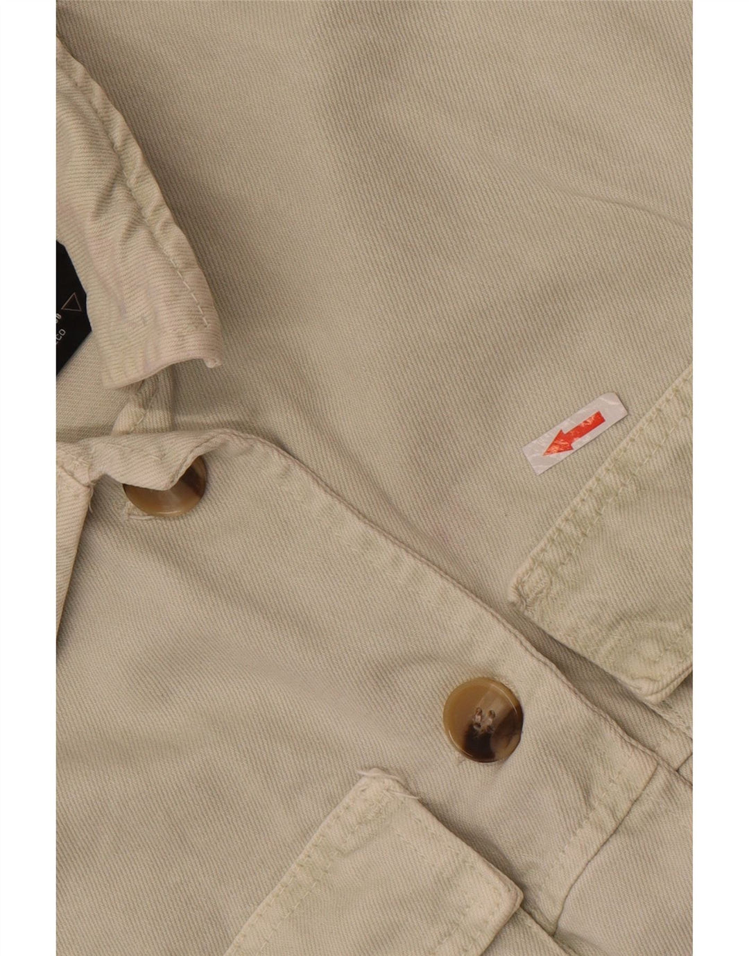 Zara Γυναικείο Τζιν Μπουφάν UK 10 Small Off White Βαμβακερό