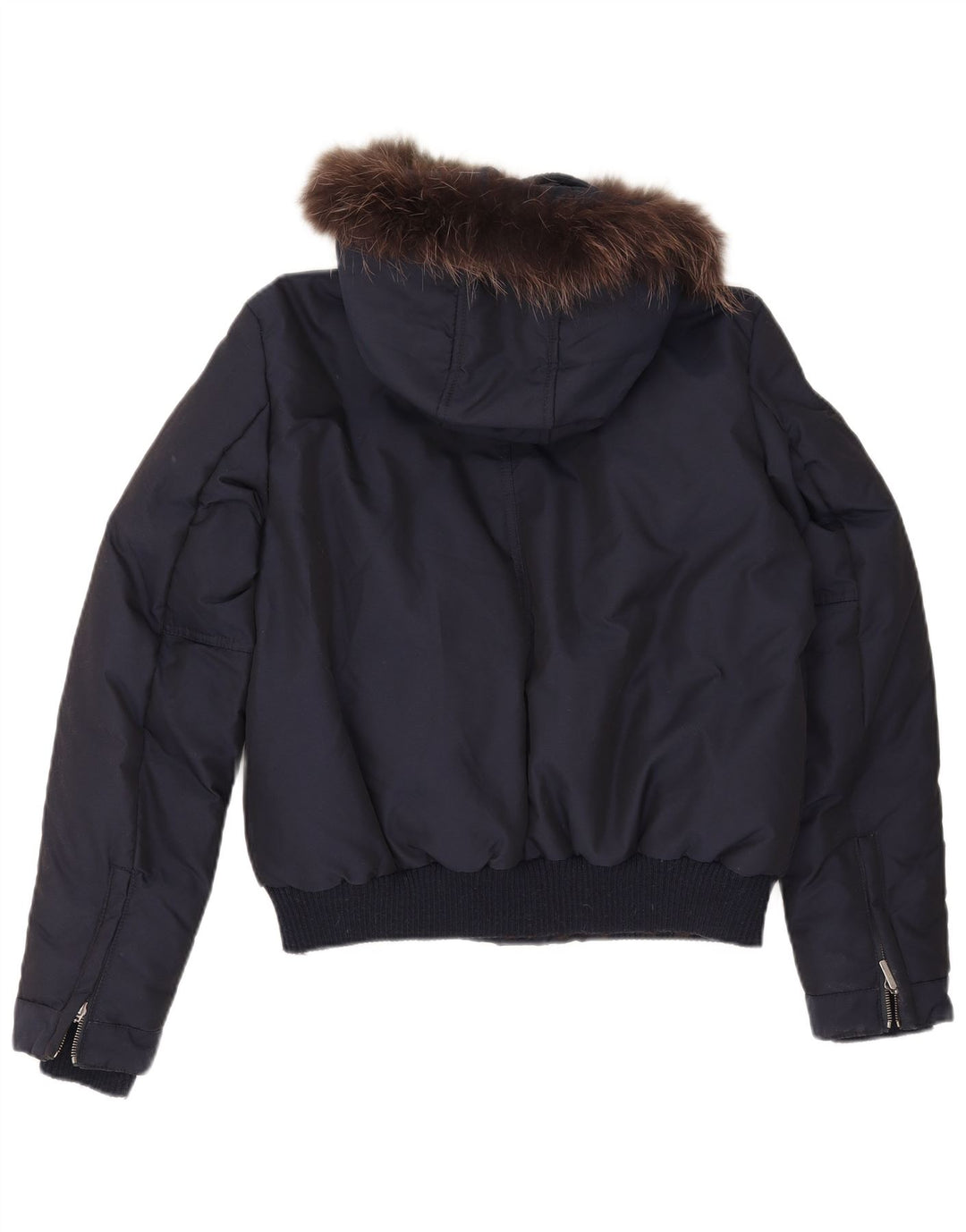 Γυναικείο Bomber Jacket με κουκούλα αερίου IT 46 Large Navy Blue Polyamide