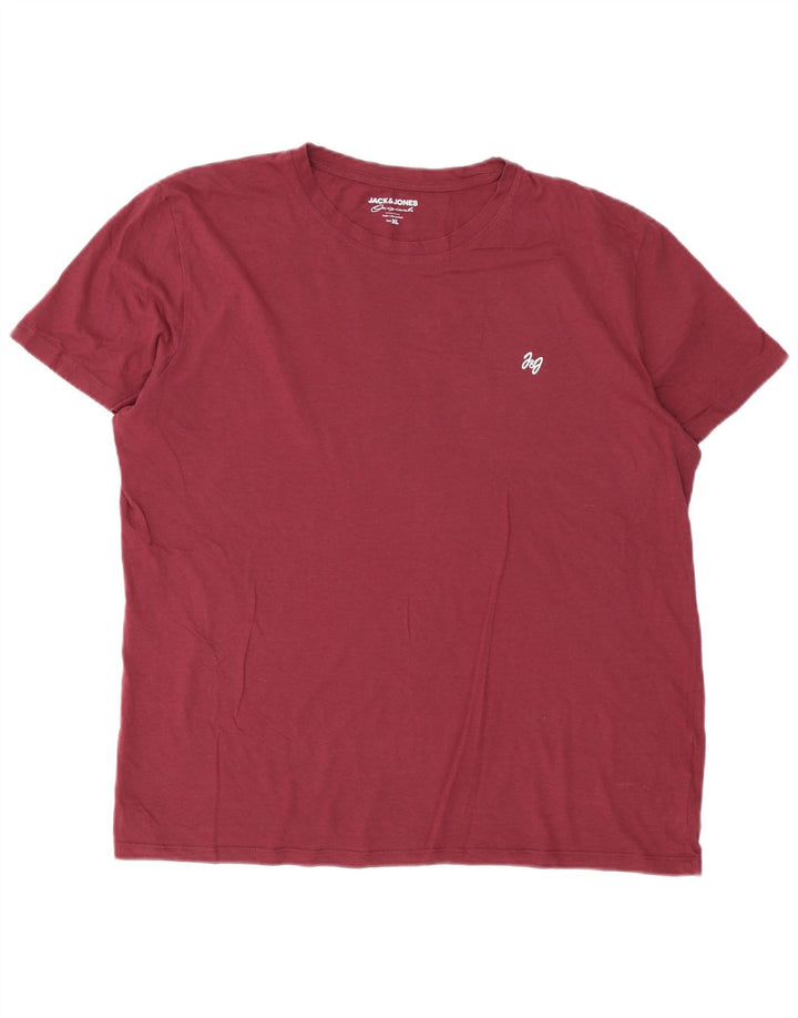 Jack & Jones Ανδρικό T-Shirt Top XL Burgundy