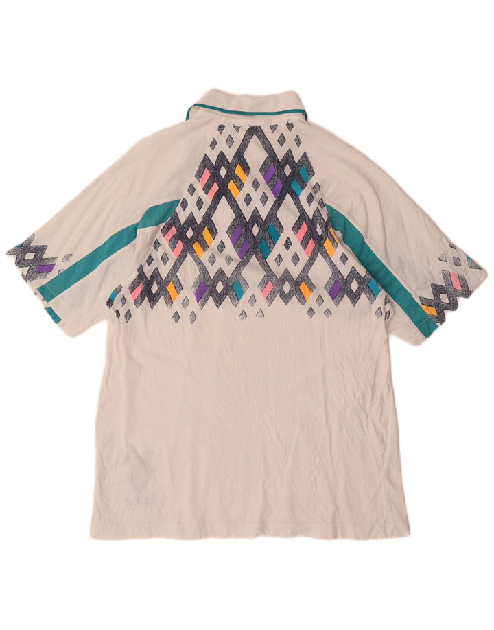 LOTTO Ανδρικό Πόλο Μπλουζάκι Μεσαίο Λευκό Γεωμετρικό