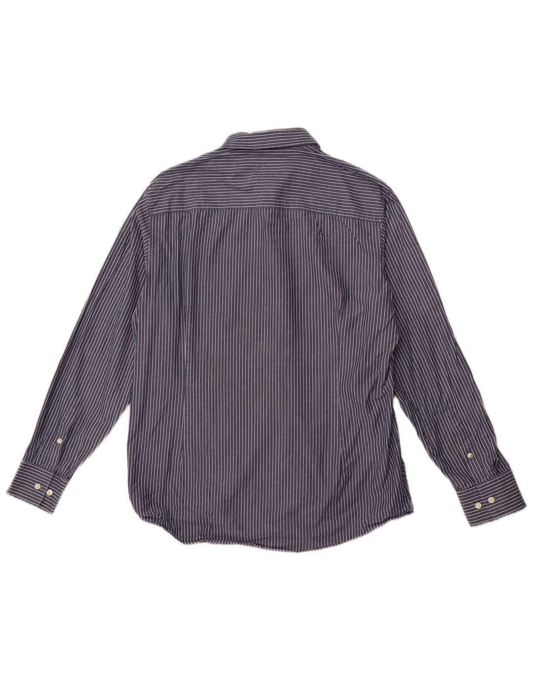 CALVIN KLEIN Ανδρικό πουκάμισο Slim Fit Μέγεθος 43 Large Navy Blue Pinstripe