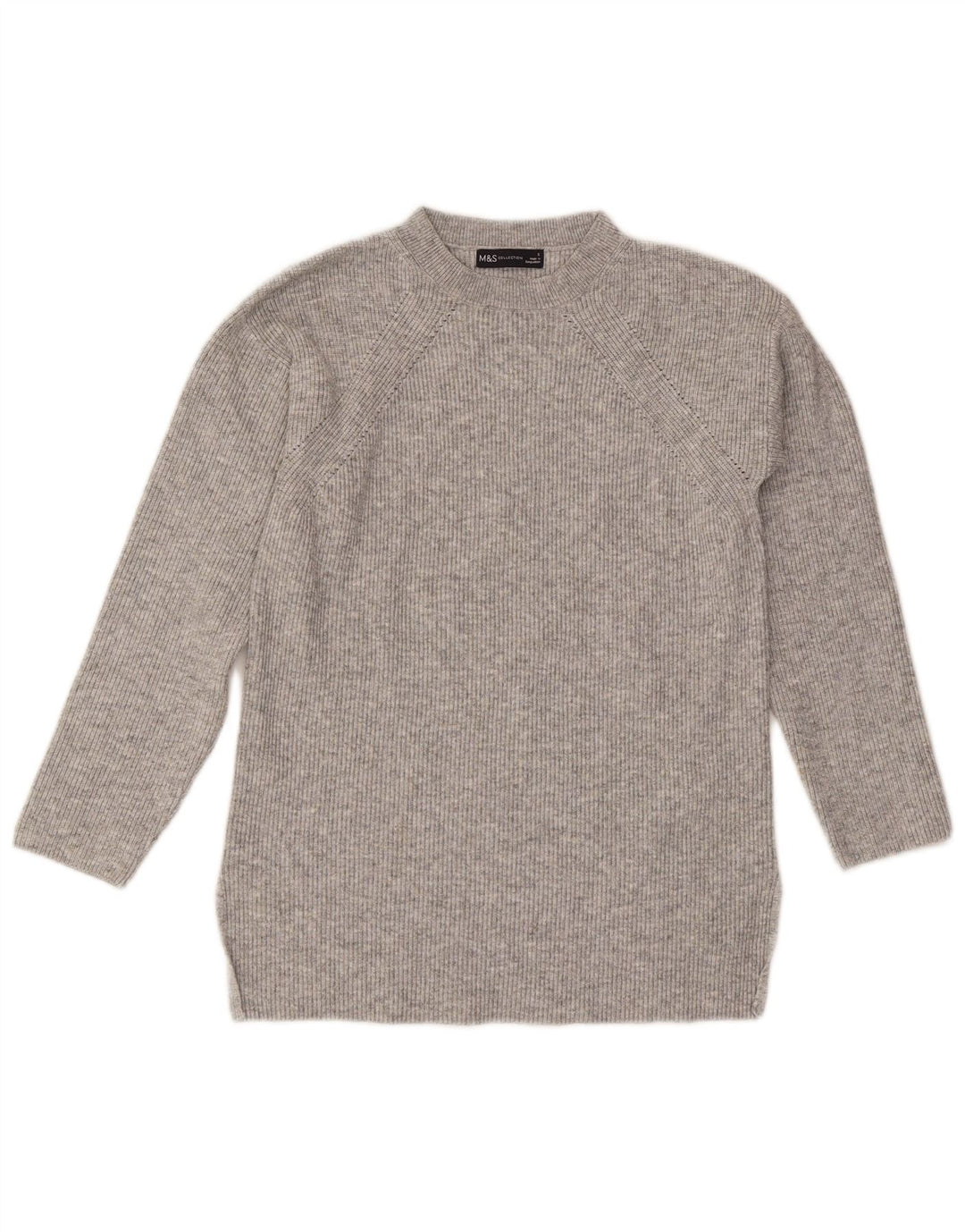 Marks & Spencer Γυναικείο πουλόβερ με λαιμόκοψη UK 10 Small Grey Flecked