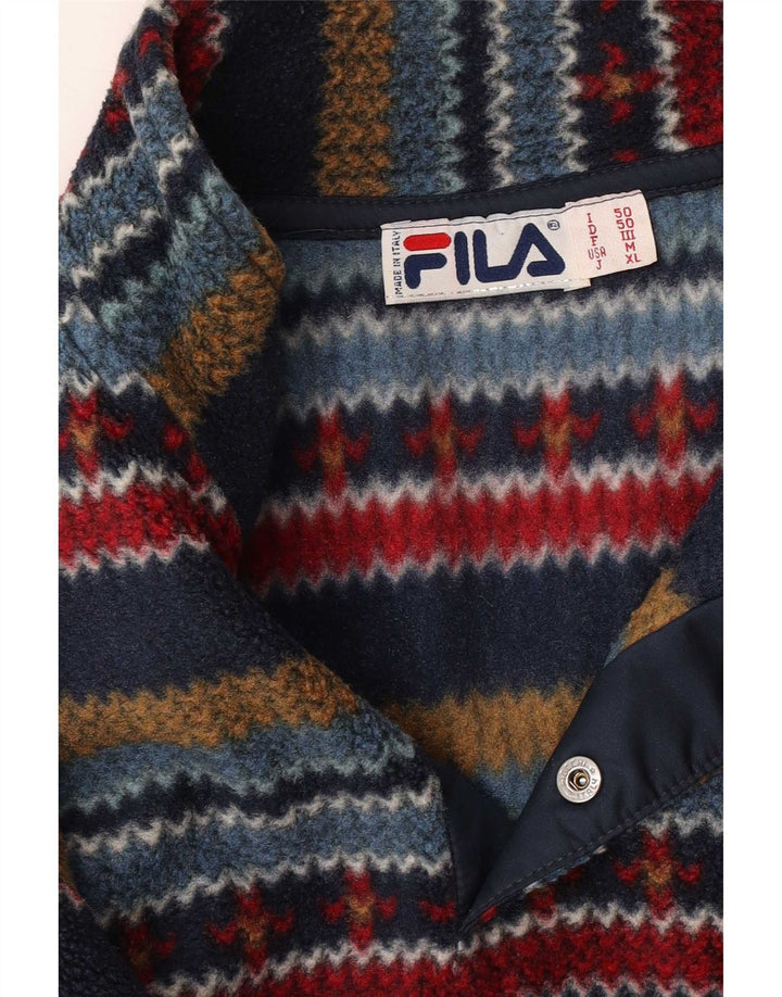 Fila Ανδρικό κουμπιά λαιμού Fleece Jumper IT 50 Μεσαίο Πολύχρωμο Γεωμετρικό
