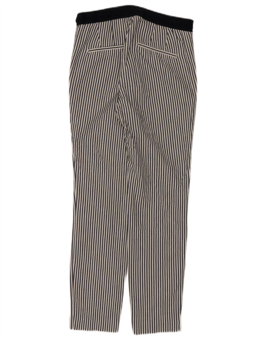 ZARA Γυναικείο Slim παντελόνι Chino Small W26 L27 Λευκό βαμβακερό ριγέ