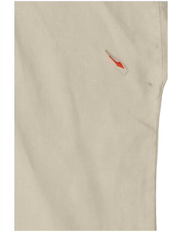 Stefanel Γυναικεία μπλούζα με μπλούζα τοπ UK 14 Large White Len