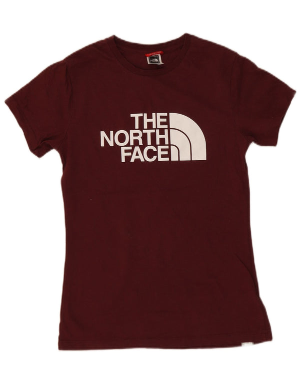 The North Face Γυναικεία γραφικά T-Shirt Top UK 8 Small μπορντό βαμβακερό