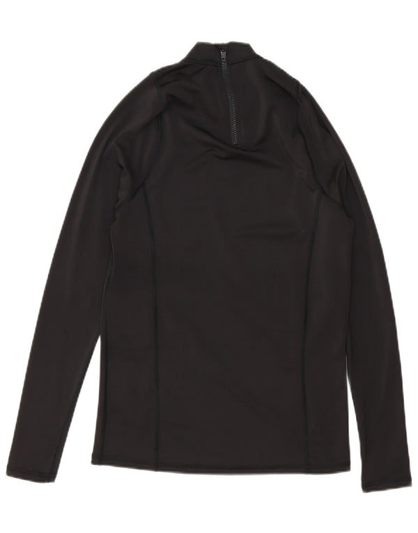 Mistral Mens Graphic Zip Neck Pullover Tracksuit Top Small Black Polyester
