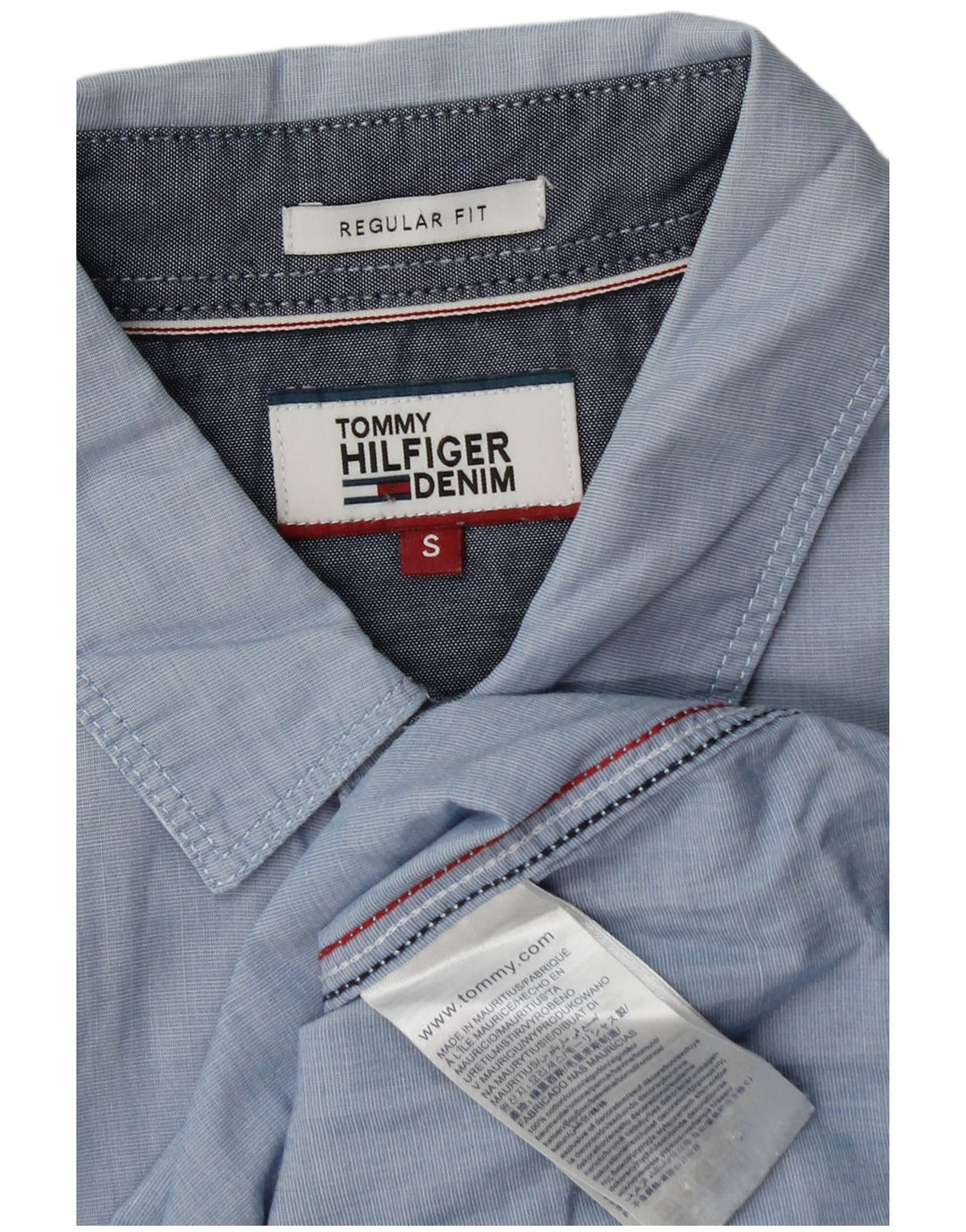 Tommy Hilfiger Ανδρικό πουκάμισο με κανονική εφαρμογή, μικρό μπλε βαμβακερό