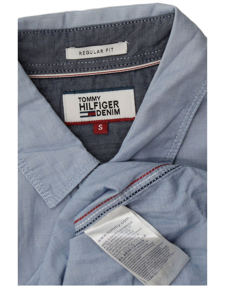Tommy Hilfiger Ανδρικό πουκάμισο με κανονική εφαρμογή, μικρό μπλε βαμβακερό