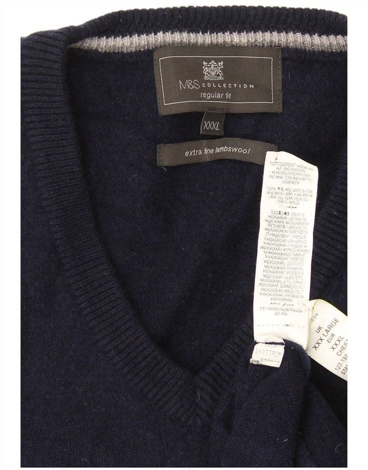 Marks & Spencer Ανδρικό γιλέκο Tank Top 2XL Navy Blue Wool