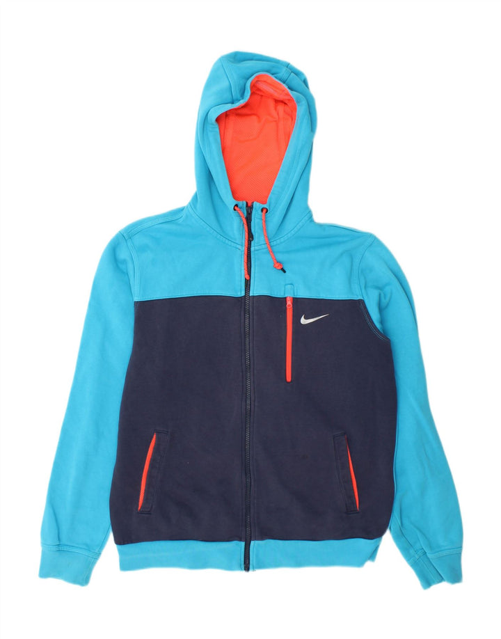Ανδρικό πουλόβερ Nike με φερμουάρ με κουκούλα σε μεσαίο μπλε χρώμα, βαμβακερό