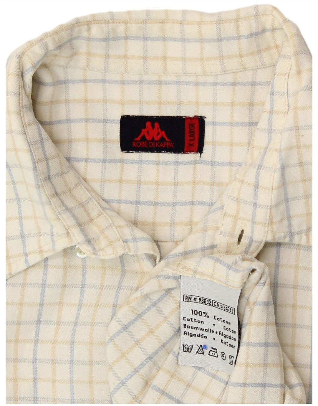 Ανδρικό πουκάμισο Kappa XL Off White Check Cotton