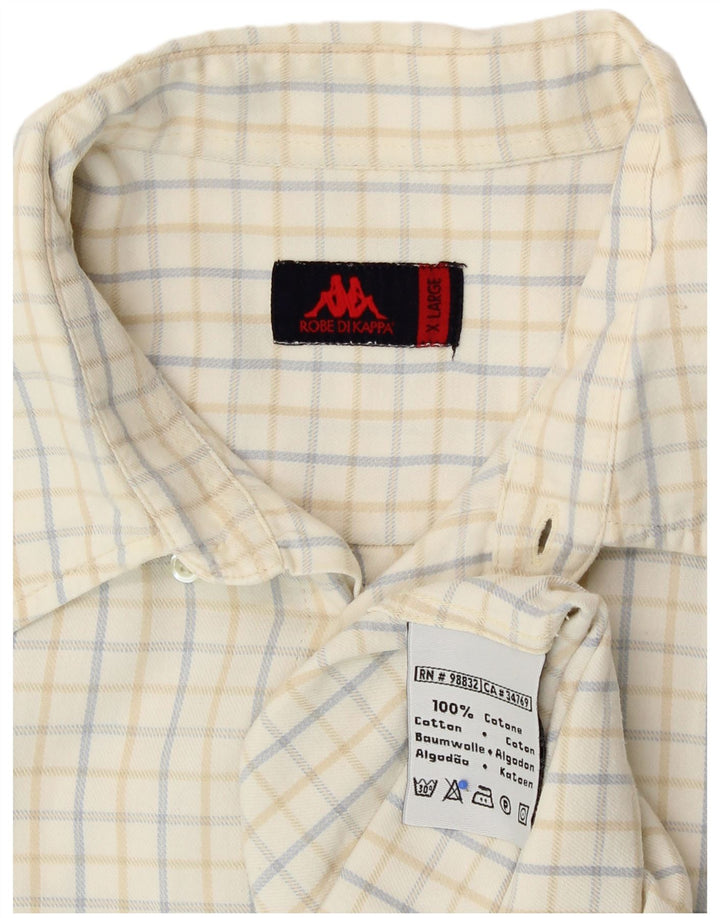 Ανδρικό πουκάμισο Kappa XL Off White Check Cotton