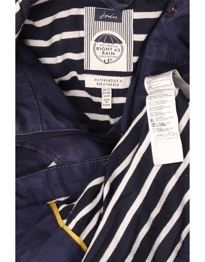 Joules Γυναικείο μπουφάν βροχής με κουκούλα UK 12 Medium Navy Blue Cotton