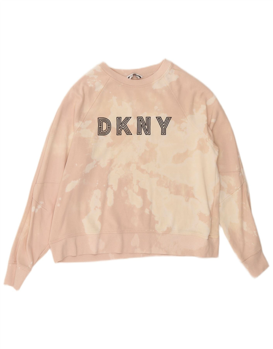 Γυναικείο γραφικό φούτερ Dkny Jumper UK 14 Medium Pink Tie Dye Cotton