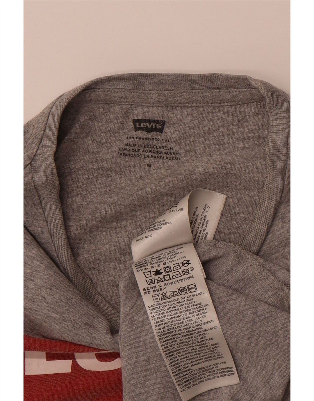 LEVI'S Mens Graphic T-Shirt Top Medium Grey Cotton