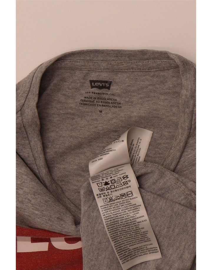 LEVI'S Mens Graphic T-Shirt Top Medium Grey Cotton