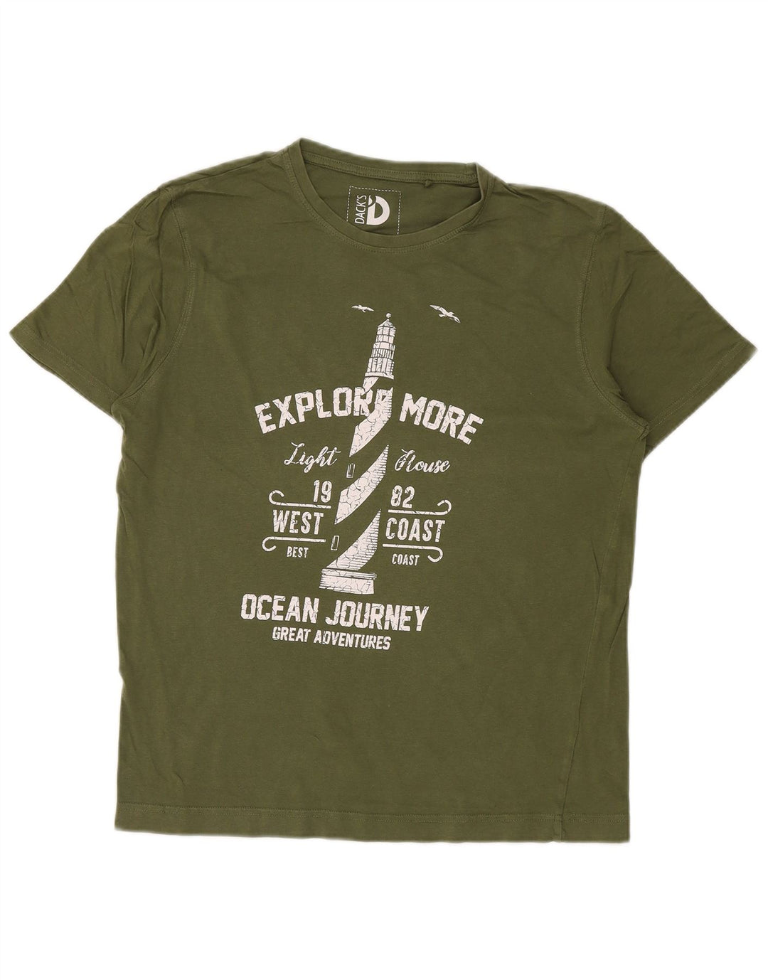 Ανδρικό γραφικό μπλουζάκι Dack's Top Medium Khaki Cotton