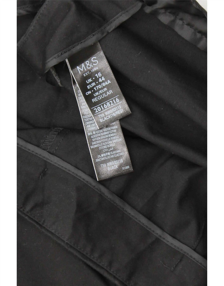Marks & Spencer Γυναικείο κανονικό παντελόνι Capri UK 16 Large W34 L21 Μαύρο