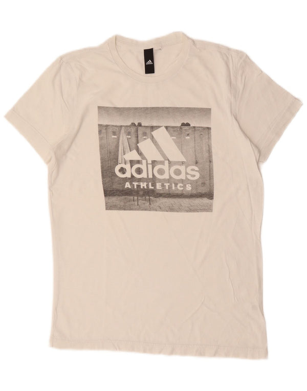 Ανδρικό γραφικό T-Shirt Adidas Top Μικρό λευκό βαμβακερό