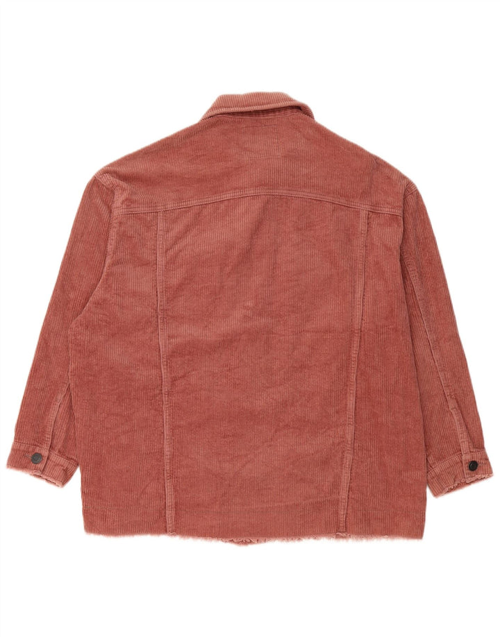 Zara Γυναικείο Κοτλέ Μπουφάν UK 10 Small Pink Βαμβακερό
